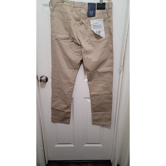 Gap Mens Slim Fit Khaki Pants 36x32 Mid Rise GapFlex Soft Denim Beige - Picture 4 of 11